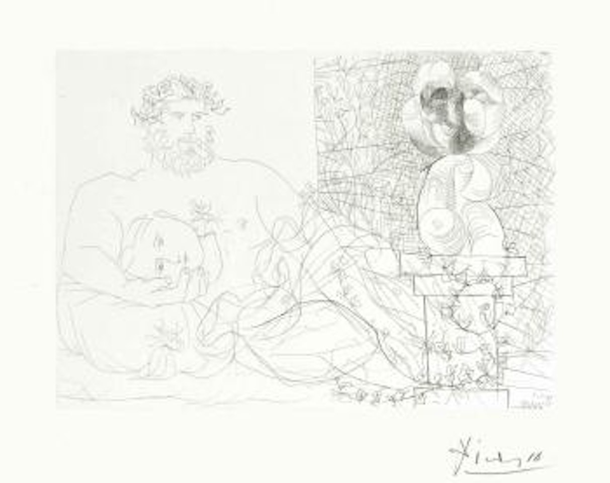 Le Repos Du Sculpteur Et La Sculpture SurrÃ©aliste, From La Suite Vollard by Pablo Picasso