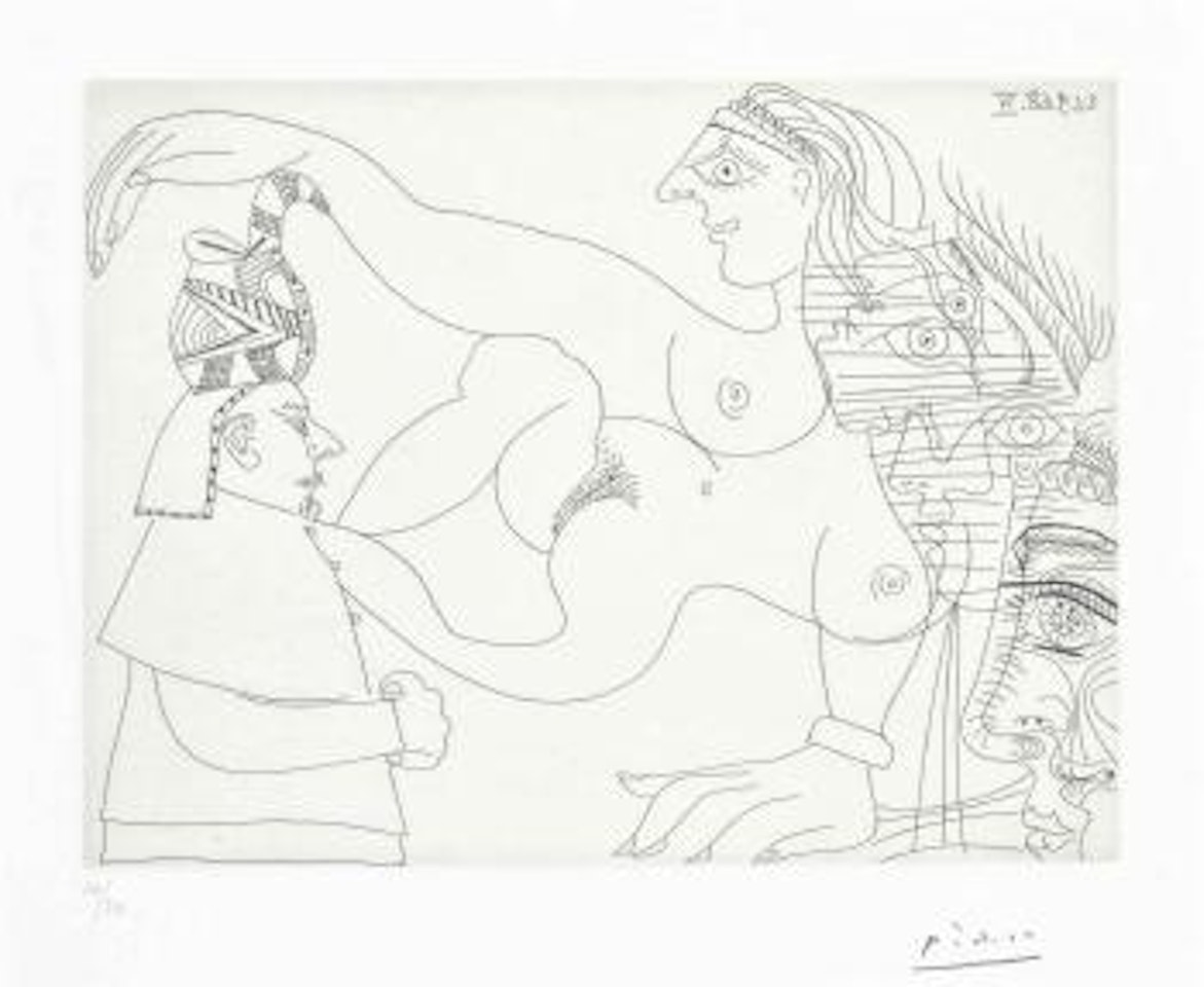 Ãgyptien Et Femmes, from La Serie 347 by Pablo Picasso