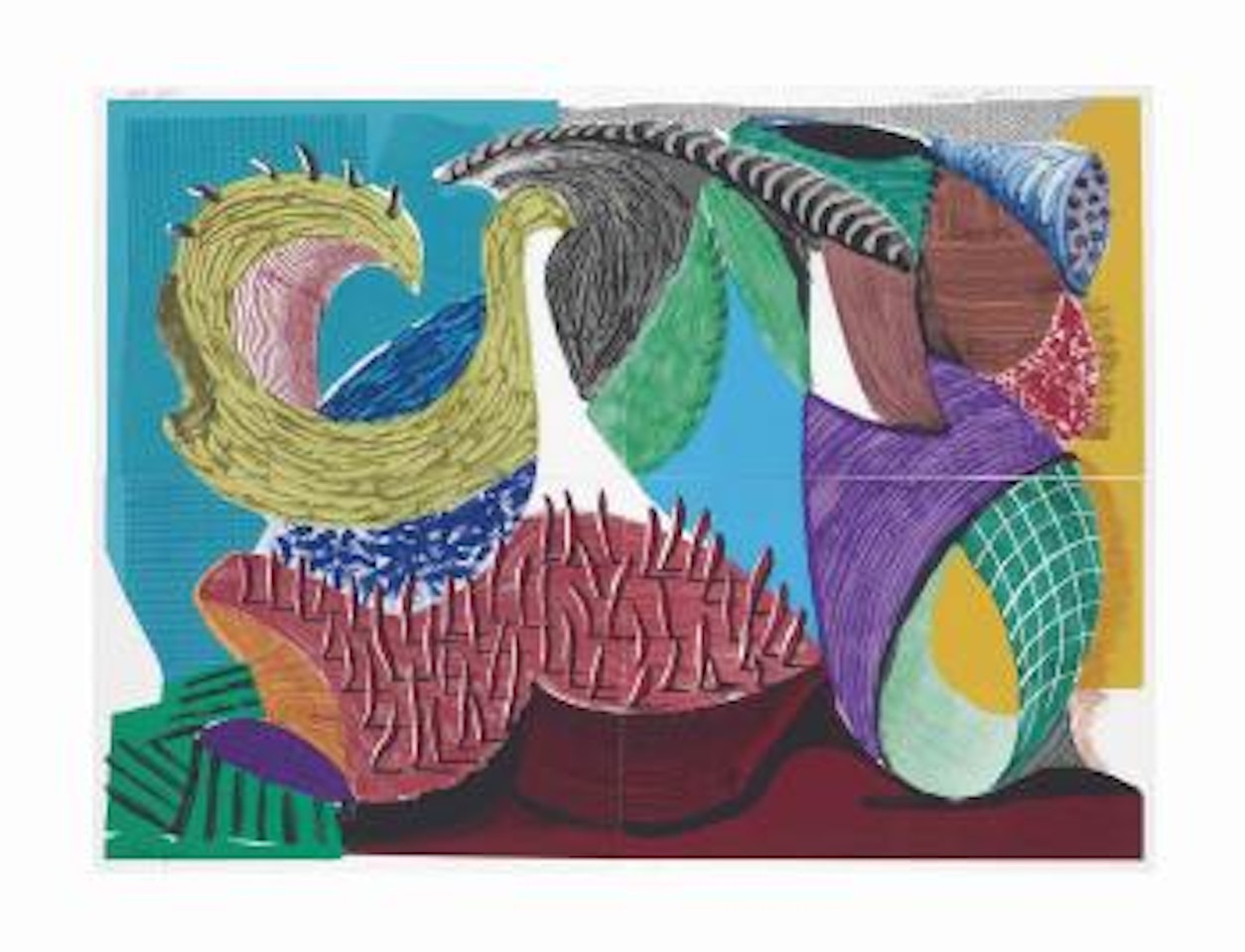 Four Part Splinge, from some new prints by David Hockney