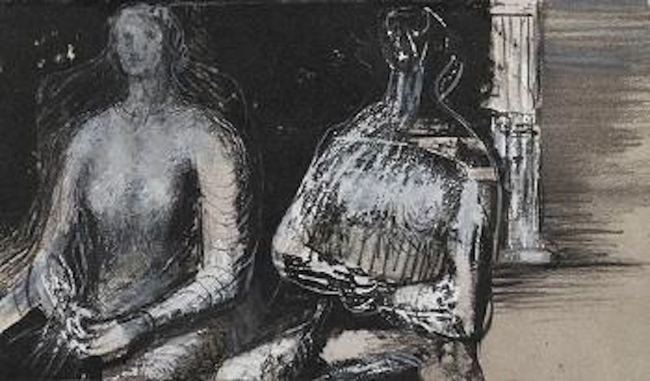 Two seated women by Henry Moore