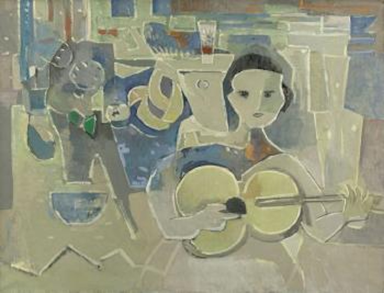 Jeune fille à la guitare by Francisco Bores