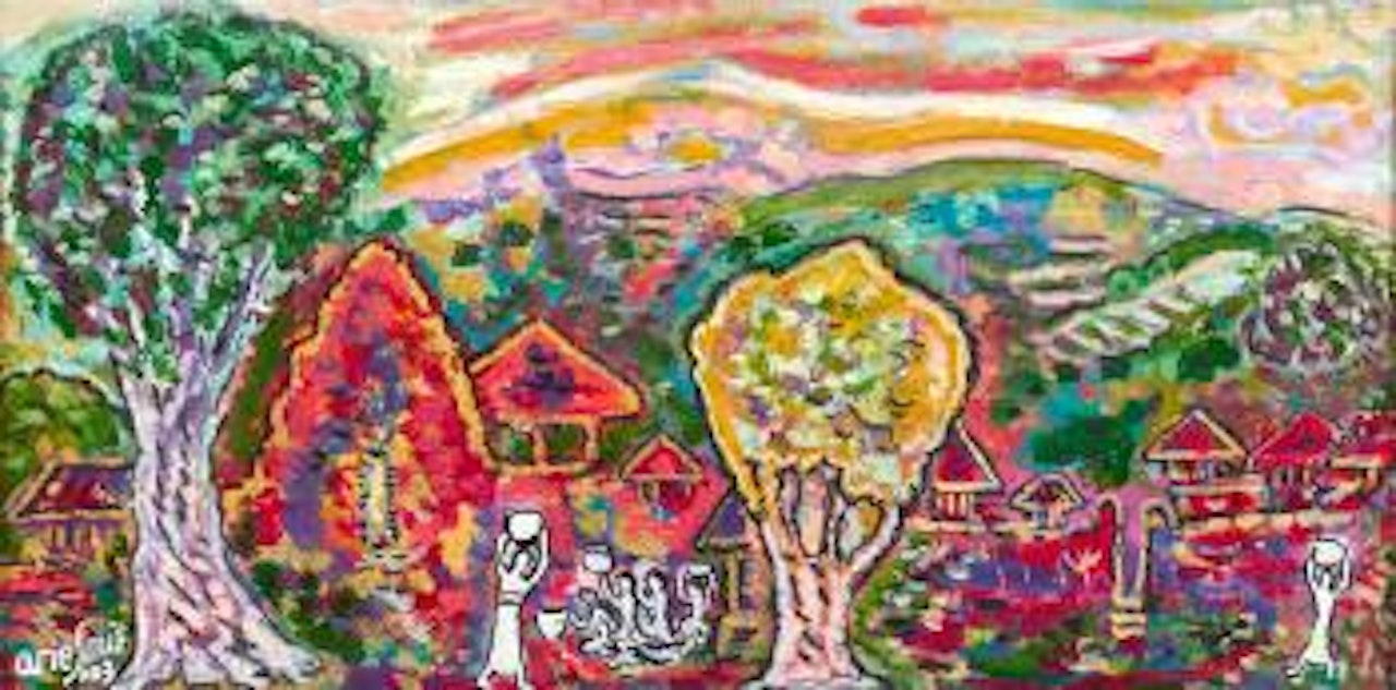 A Village in the Hills by Arie Smit