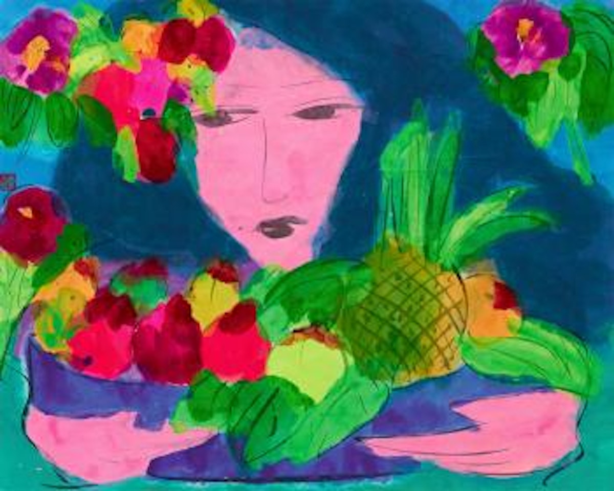 Woman with Flower by Walasse Ting