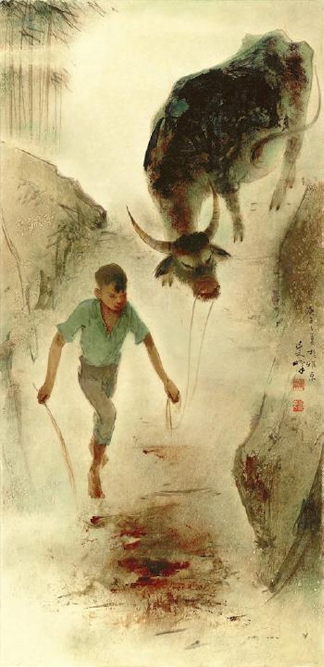 Boys and Buffalo by Lee Man Fong