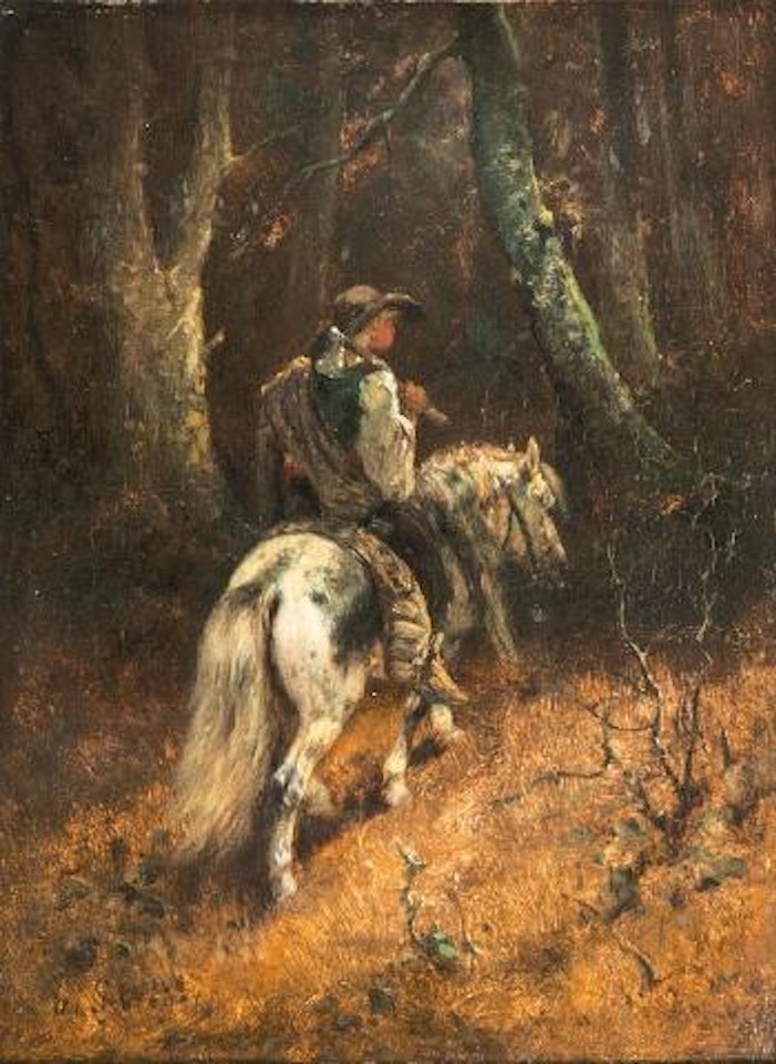 Lumberjack on Horseback by Adolf Schreyer