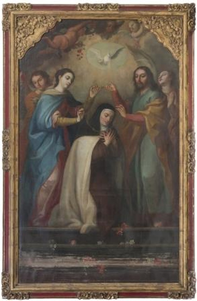 La Imposicion del velo y el collar a Santa Teresa by Mexican School