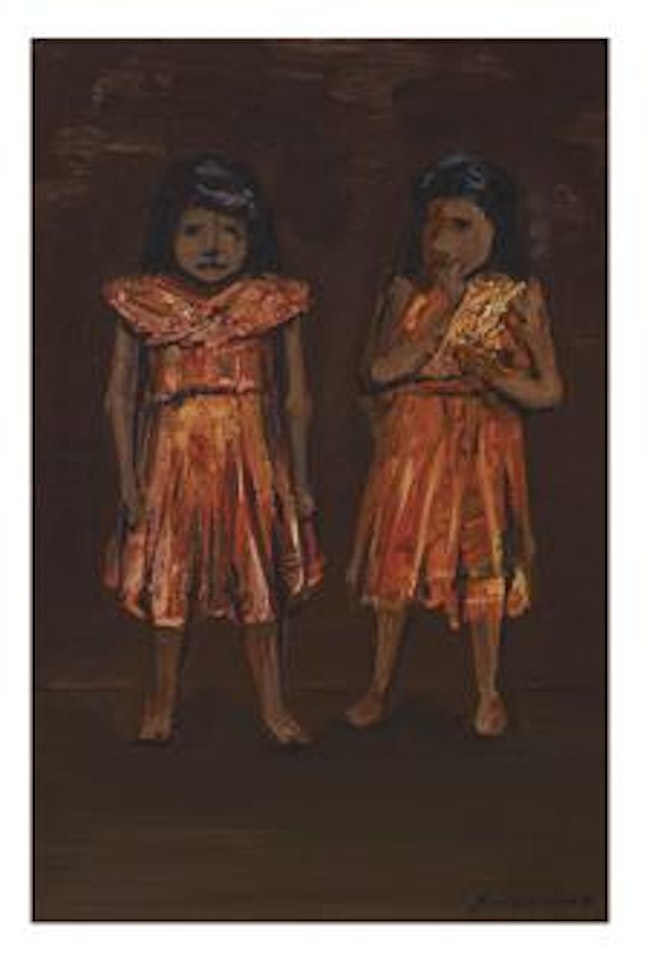 Niñas de México en traje de domingo by David Alfaro Siqueiros