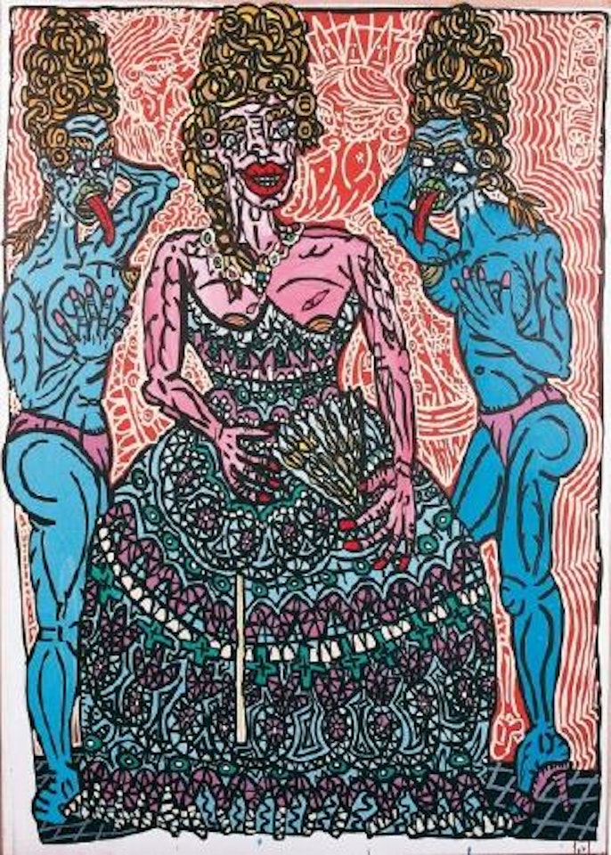 Marie-Antoinette entre deux poufiasses sadiques by Robert Combas
