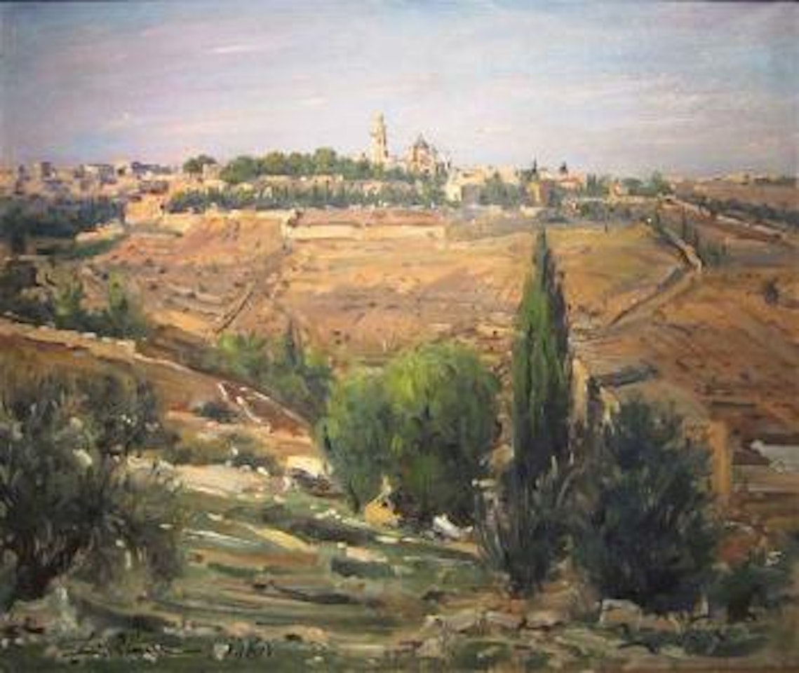 Jerusalem landscape by Ludwig Blum