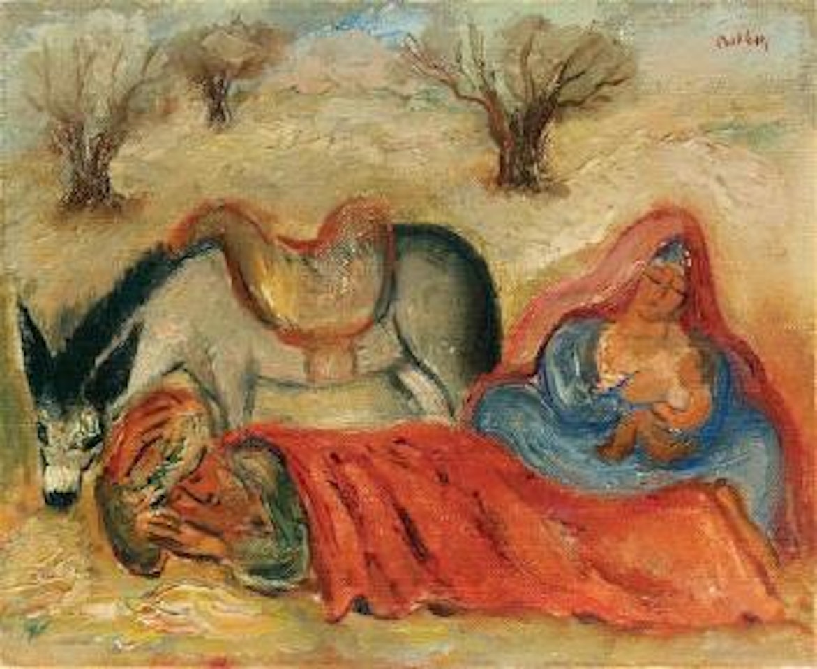 The rest on the flight to Egypt by Reuven Rubin