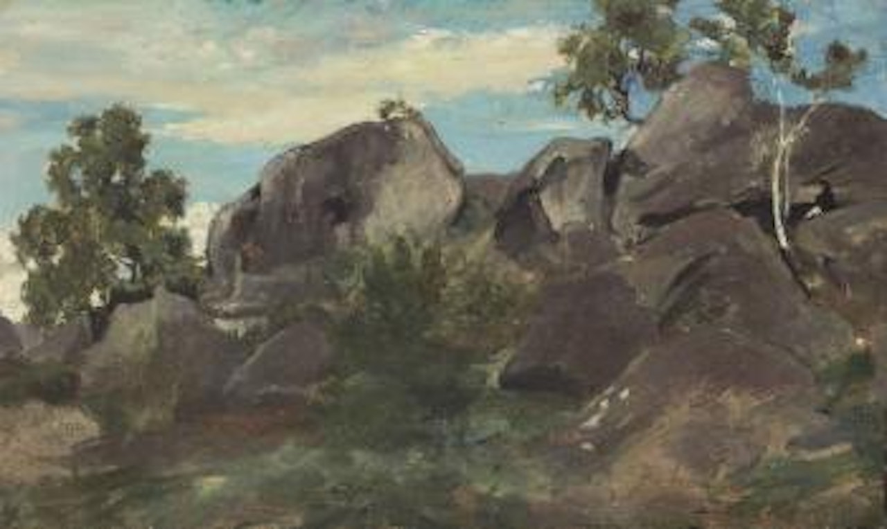 Rochers à Fontainebleau by Jean Baptiste Camille Corot