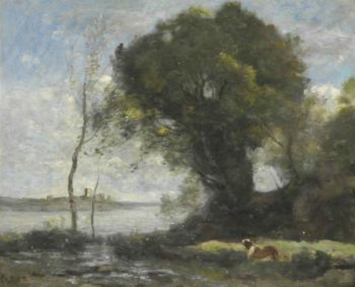 L'étang au chien by Jean Baptiste Camille Corot