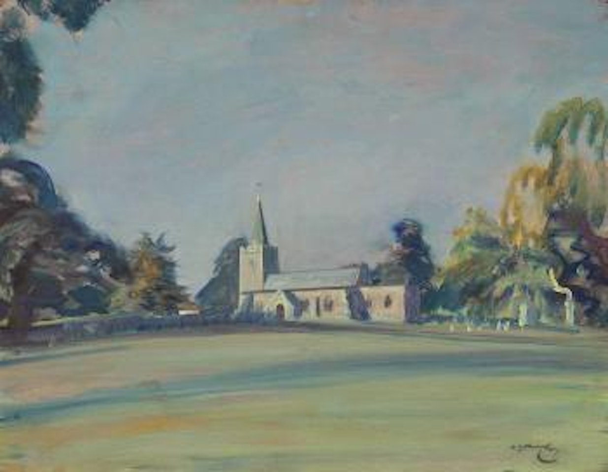 Polstead Church, Suffolk by Alfred James Munnings