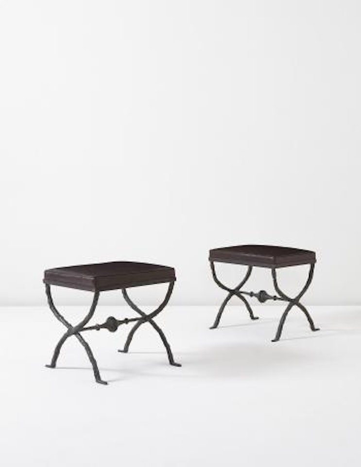 Pair of 'Tabourets en X', première version by Diego Giacometti