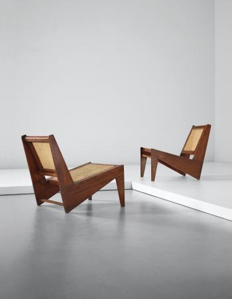 Pair of low chairs by Pierre Jeanneret