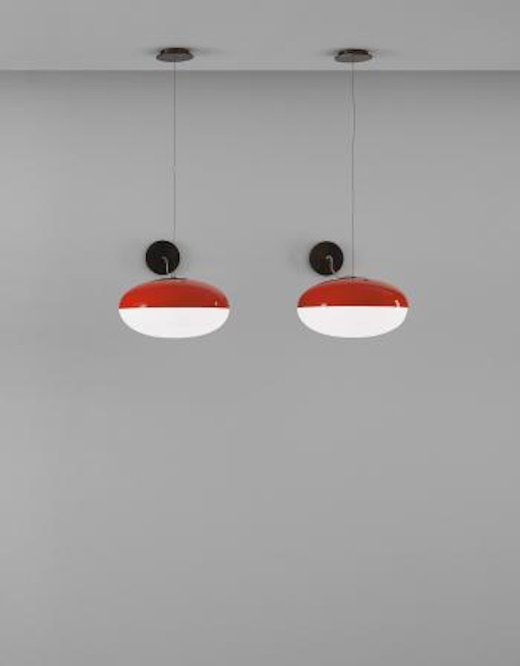 Pair of rare ceiling lights by Gino Sarfatti