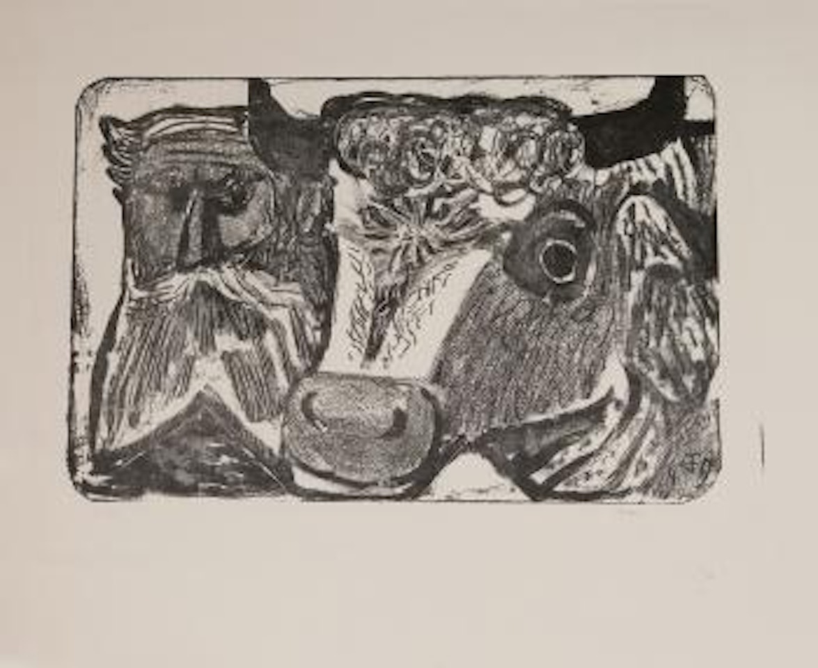 Bauer mit Stier by Otto Dix