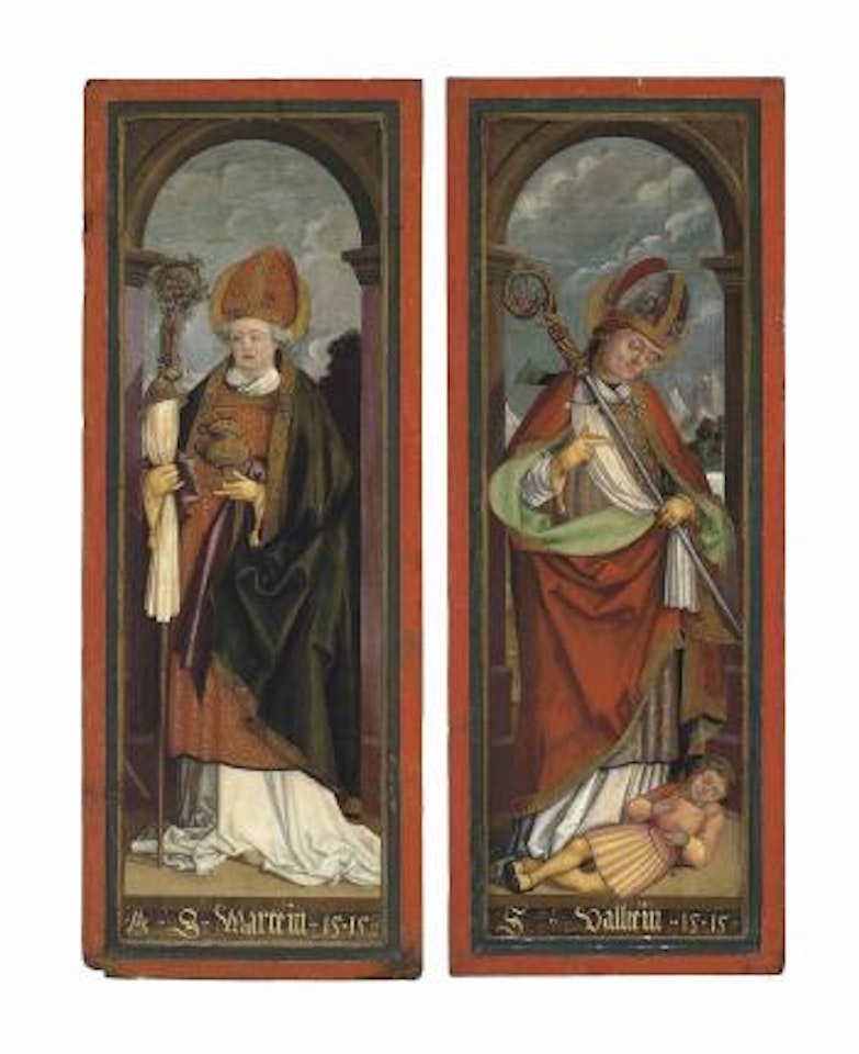 Saint Valentine; and Saint Martin by German School