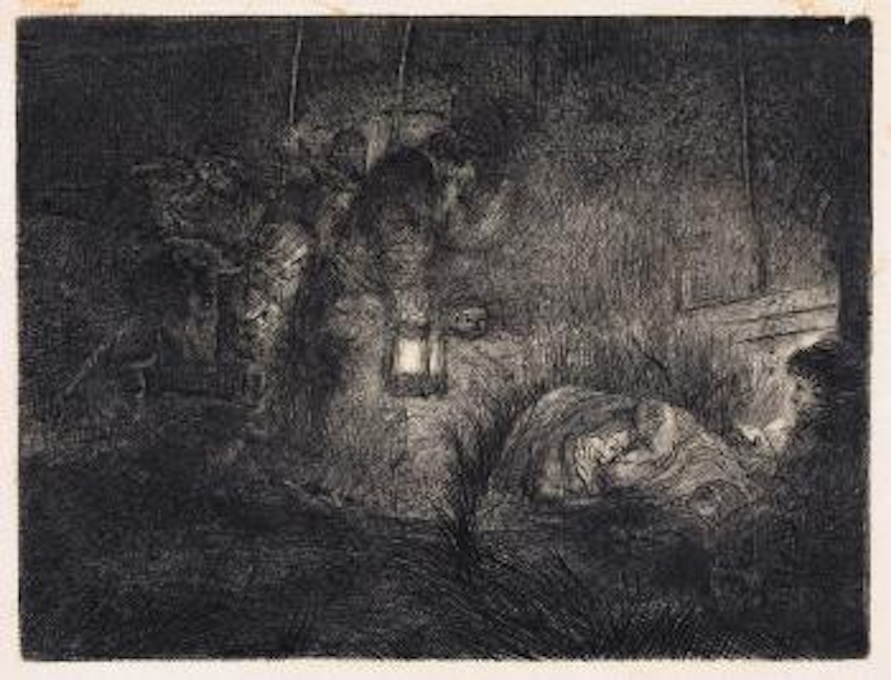 The Adoration of The Shepherds: A Night Piece by Attributed to Rembrandt Harmensz van Rijn
