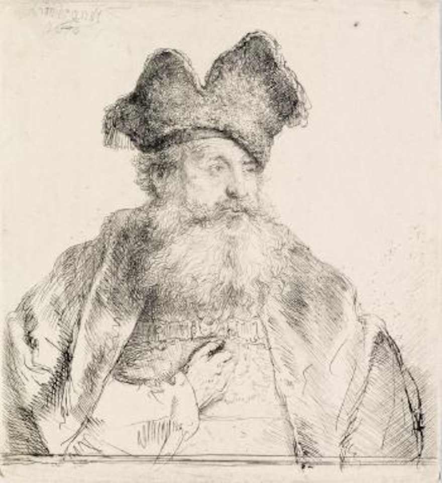 Old Man with a Divided Fur Cap by Attributed to Rembrandt Harmensz van Rijn