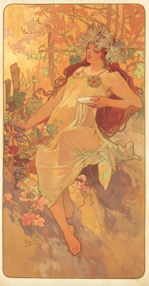 The seasons / Autumn by Alphonse Mucha