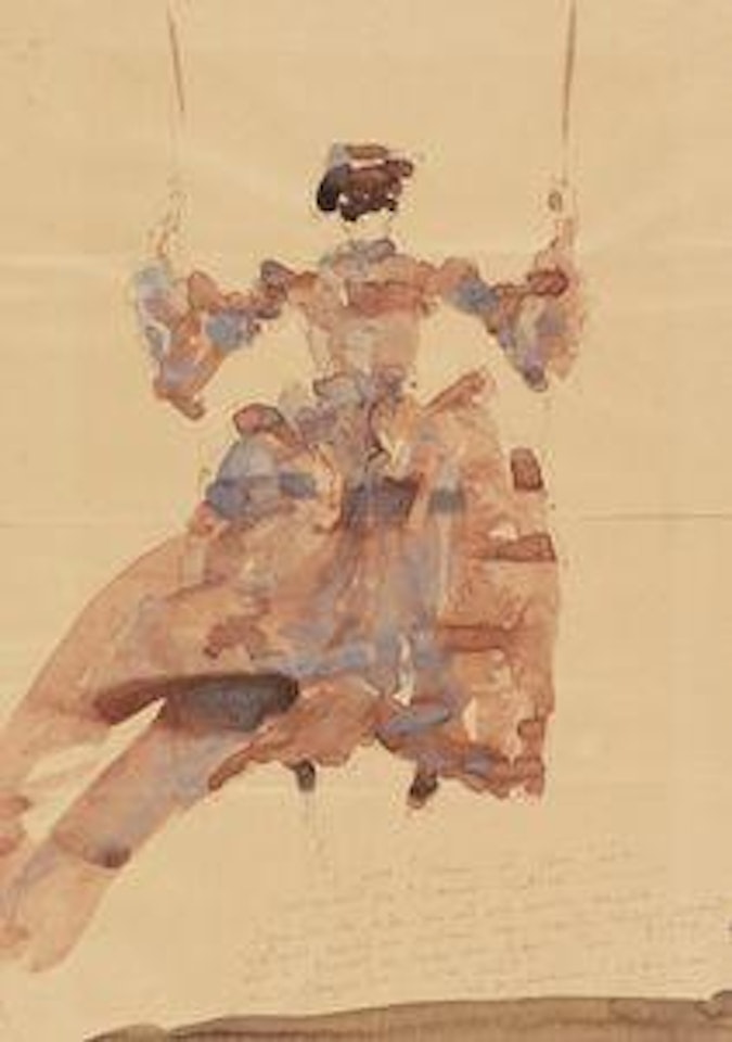 Mädchen in der Schaukel (nach Watteau) by Horst Janssen