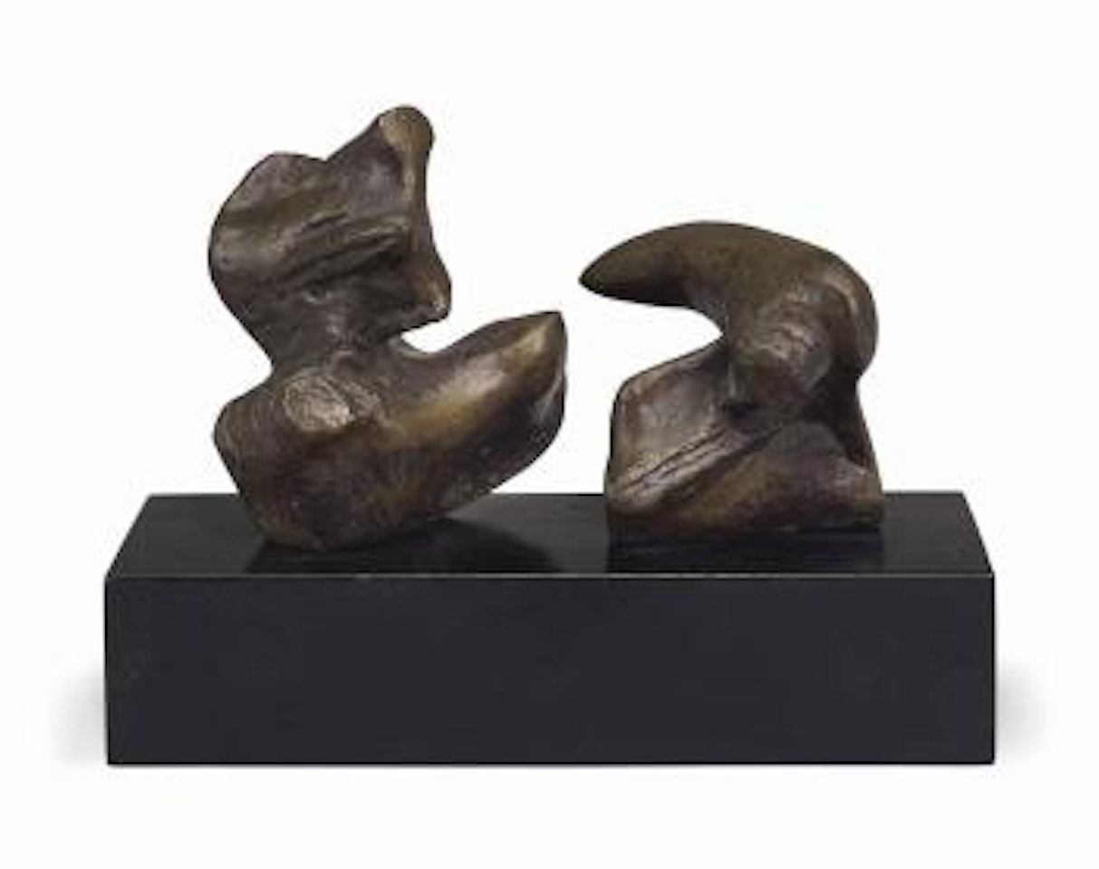 Maquette for two piece reclining figure: Points by Henry Moore