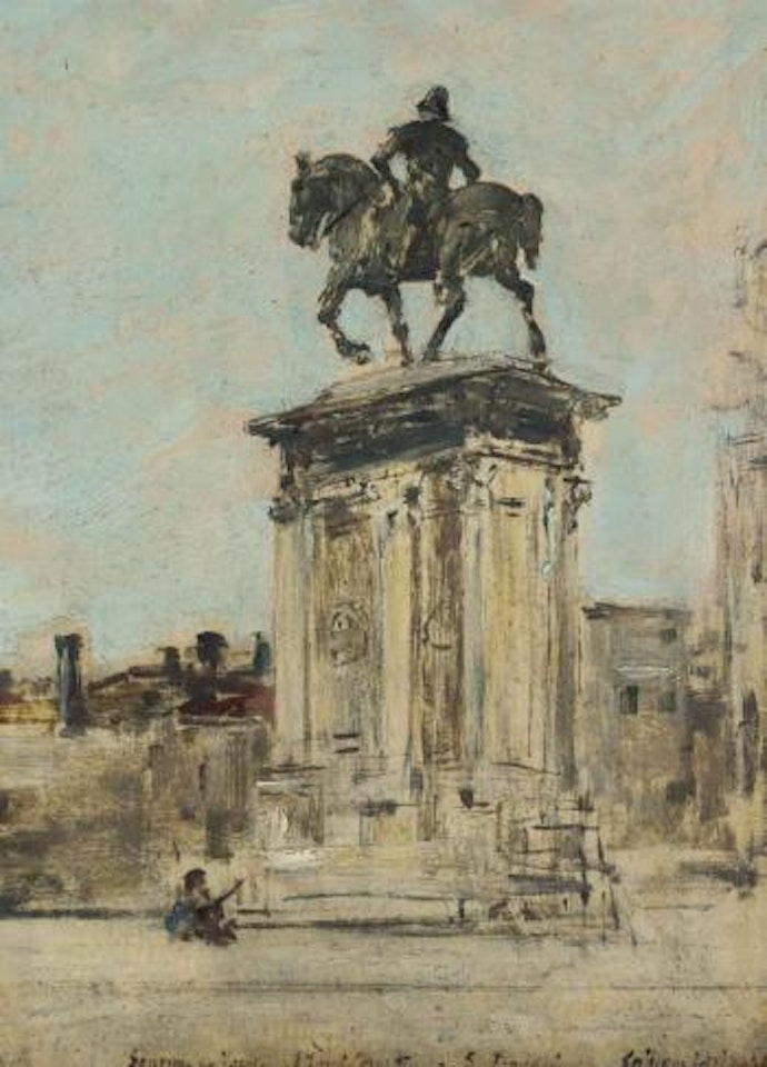 Venise, la statue du condottiere colleoni by Eugène Boudin