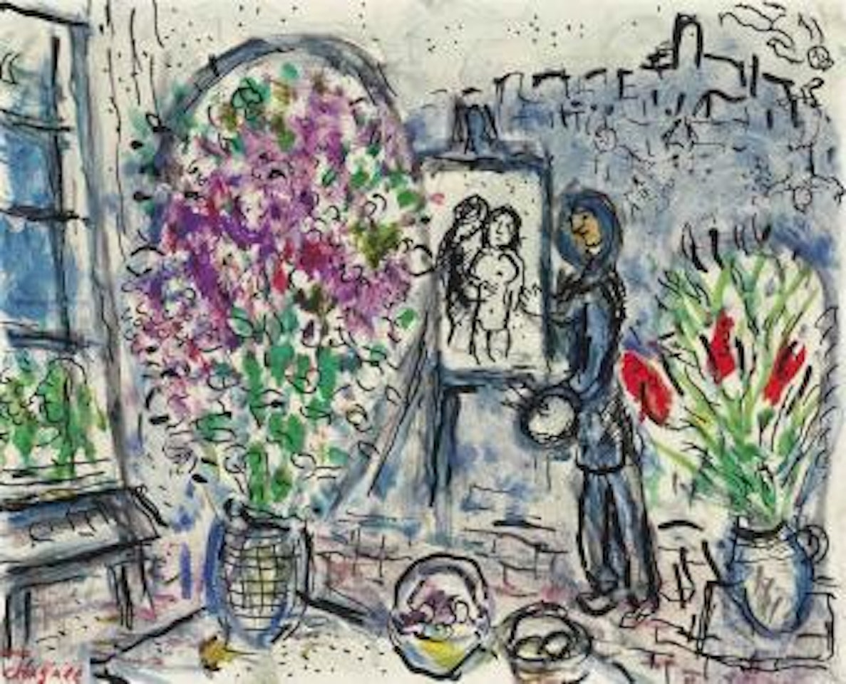 L'atelier fleuri à Saint-Paul by Marc Chagall