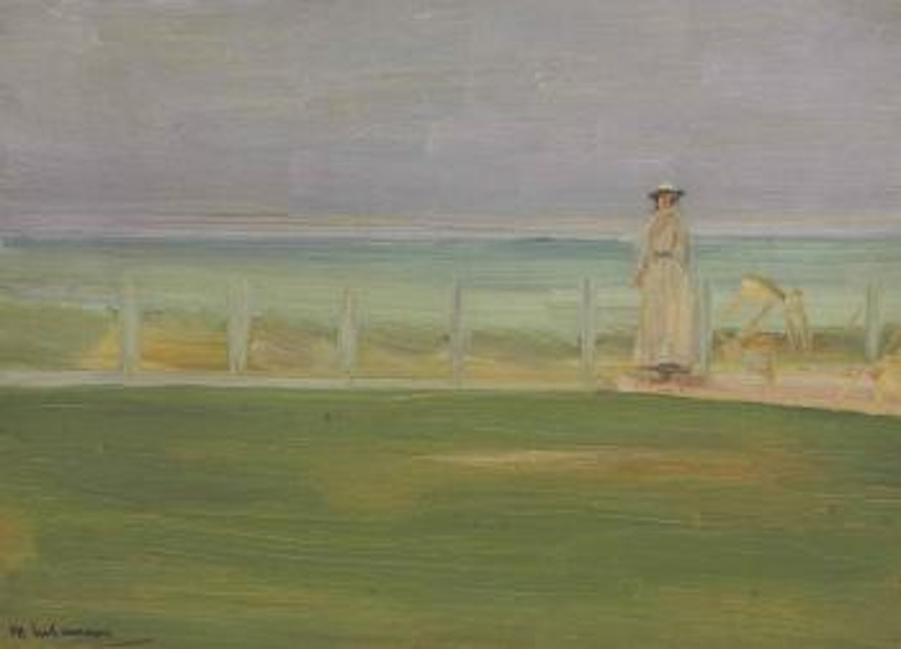 Dame am strand by Max Liebermann