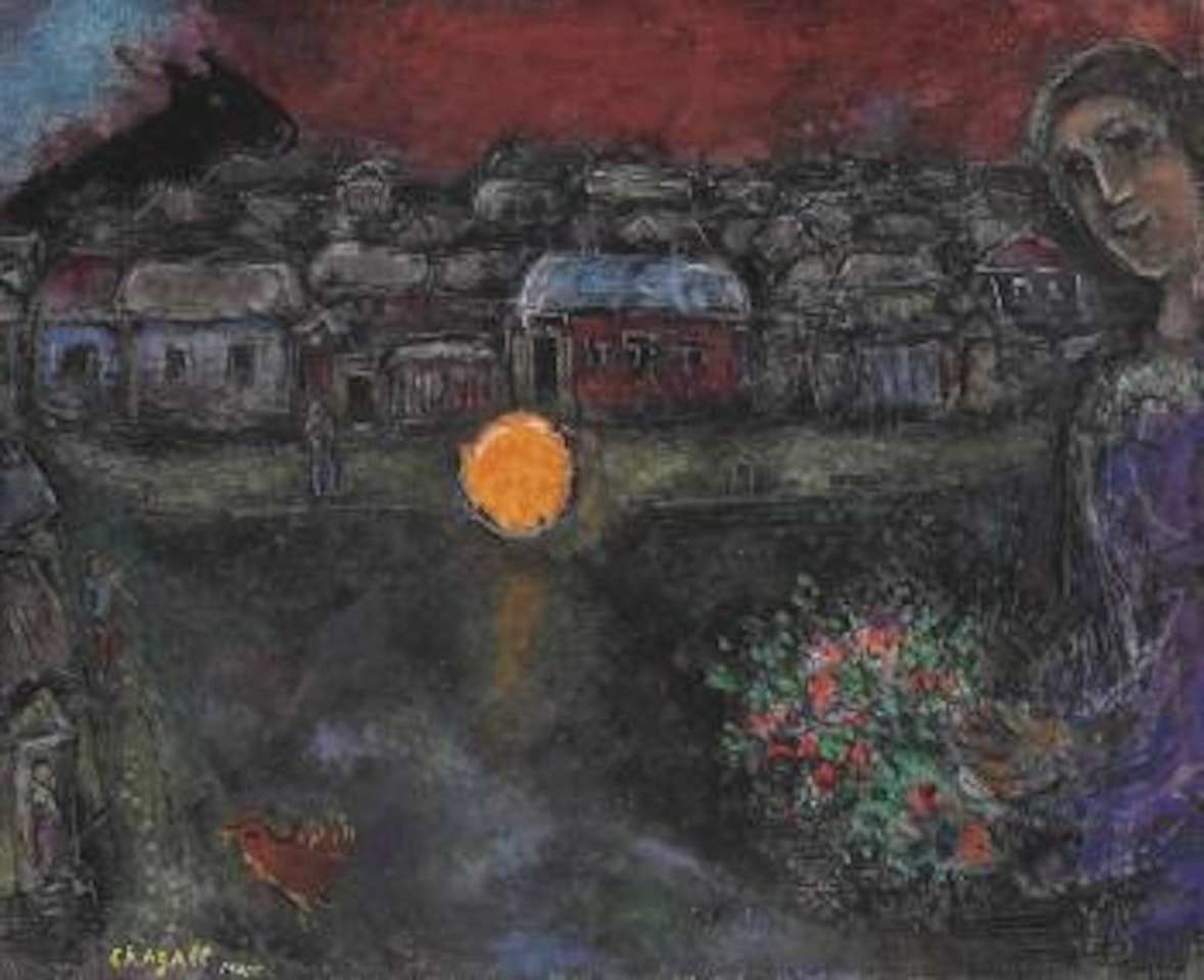 Le reflet ou paysage de nuit by Marc Chagall