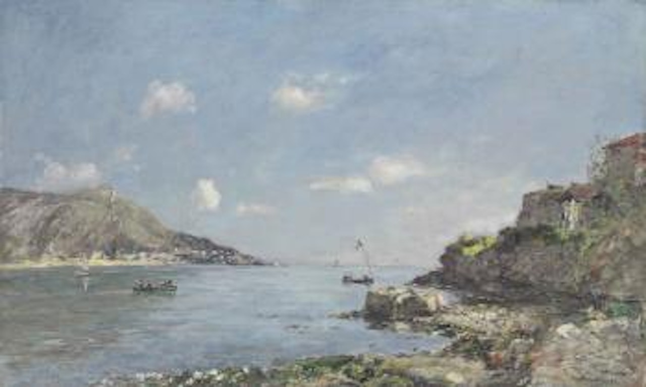 Beaulieu, la baie des tourmis, effet du matin by Eugène Boudin