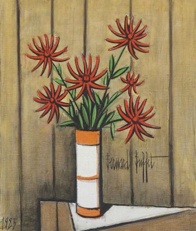 Dahlias rouges by Bernard Buffet