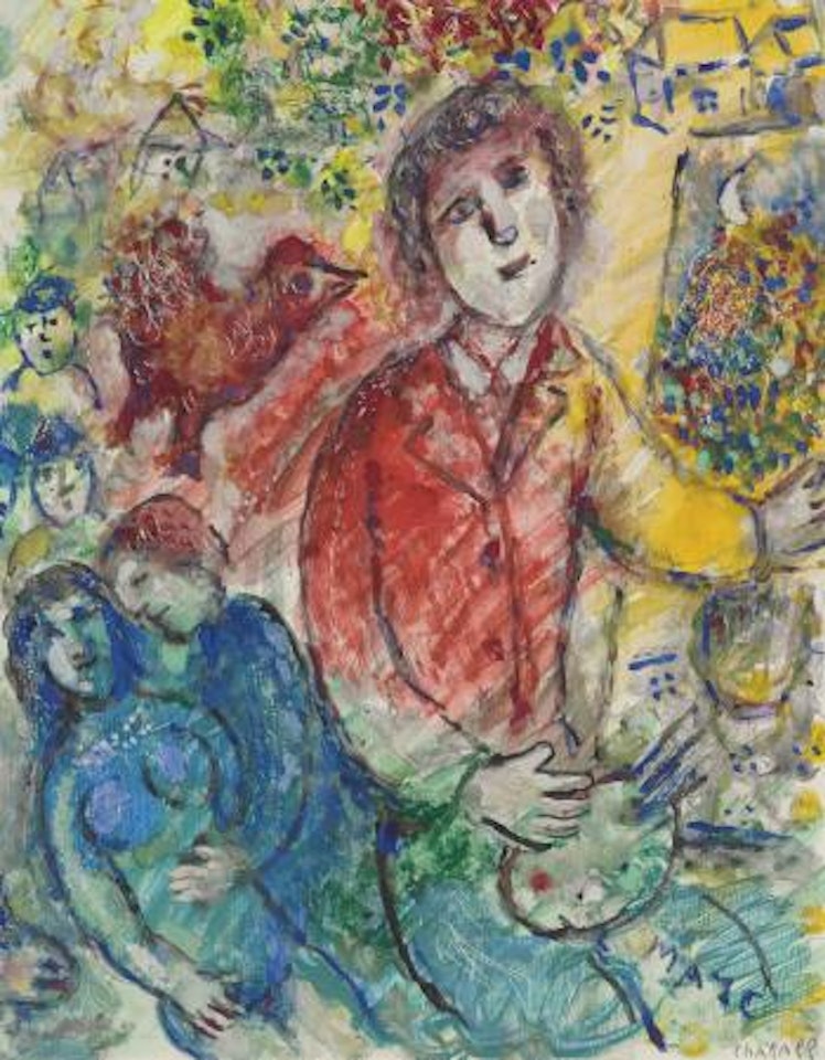 Le peintre en rouge by Marc Chagall