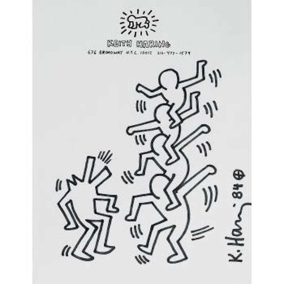 Untitled (Dog Barking at Acrobats) by Keith Haring