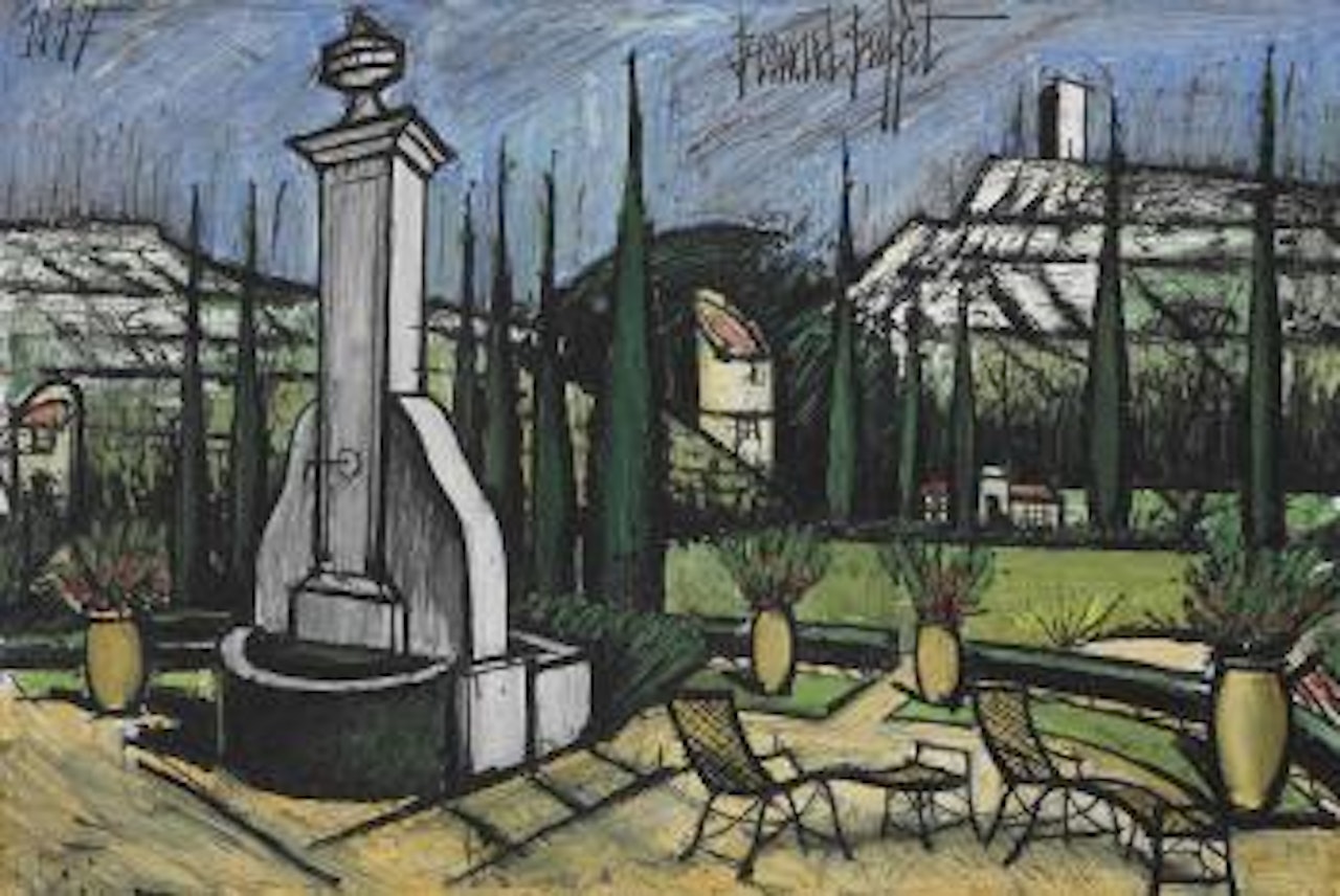 La baume, la fontaine et la terrasse by Bernard Buffet