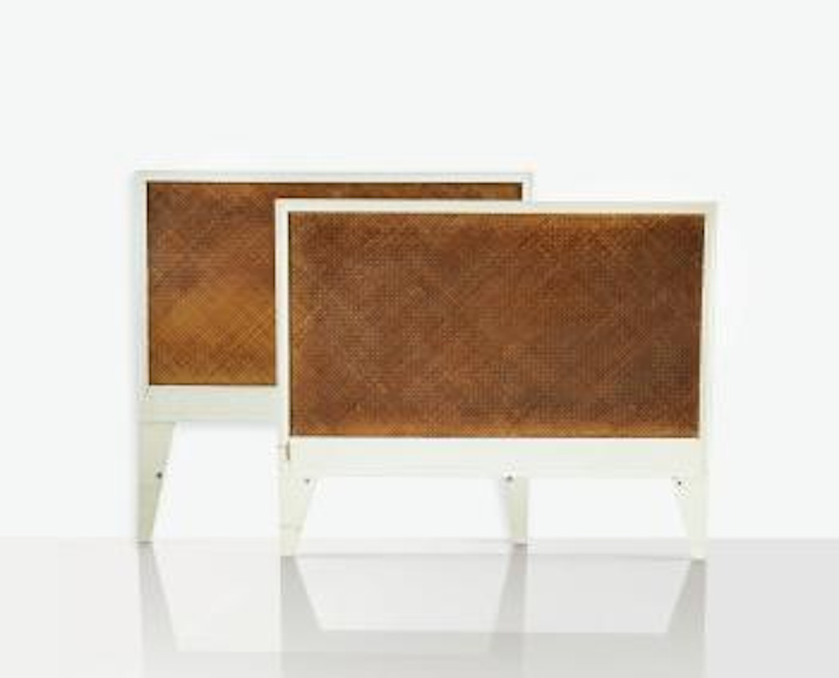 A Pair Of White Painted Oak And Wicker Daybeds by Jean-Michel Frank