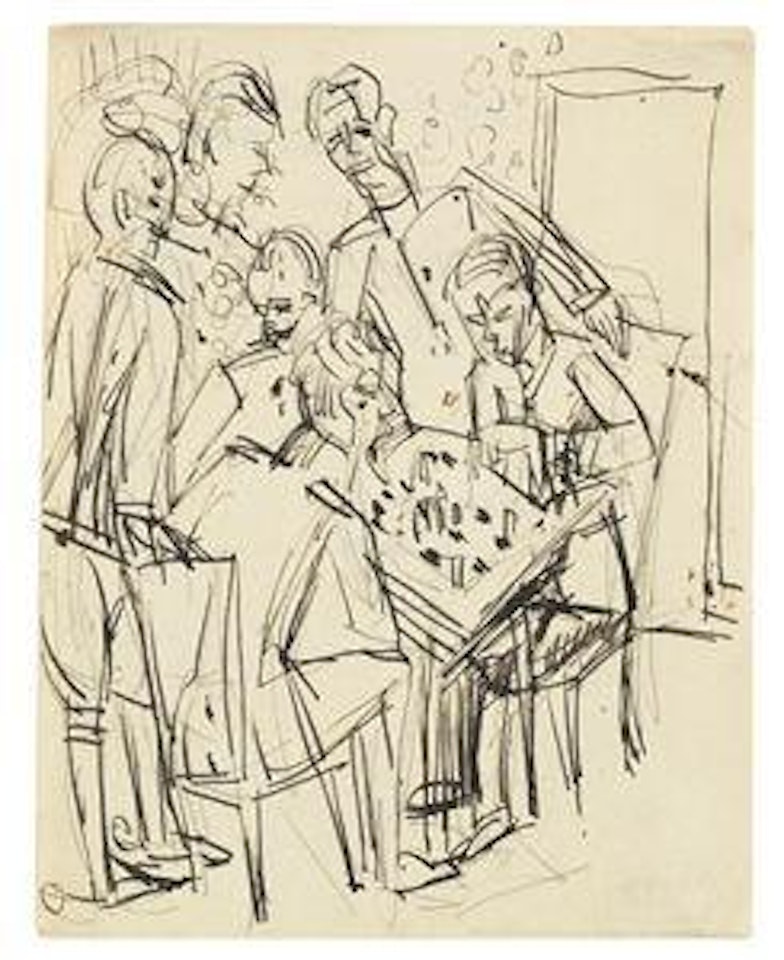 Schach spielende Offiziere by Ernst Ludwig Kirchner