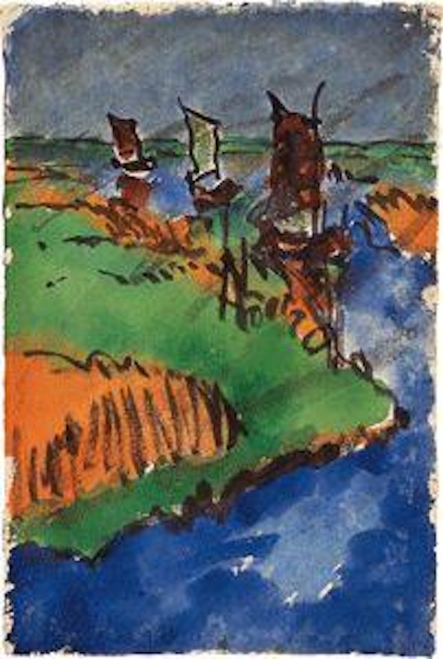 Segelboote am Ruttebüller Tief by Emil Nolde