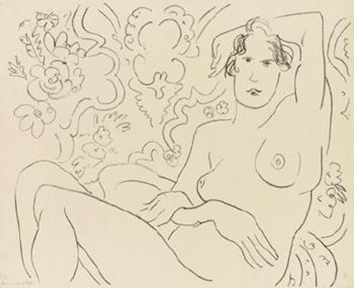 Nu assis, bras gauche sur la tête by Henri Matisse