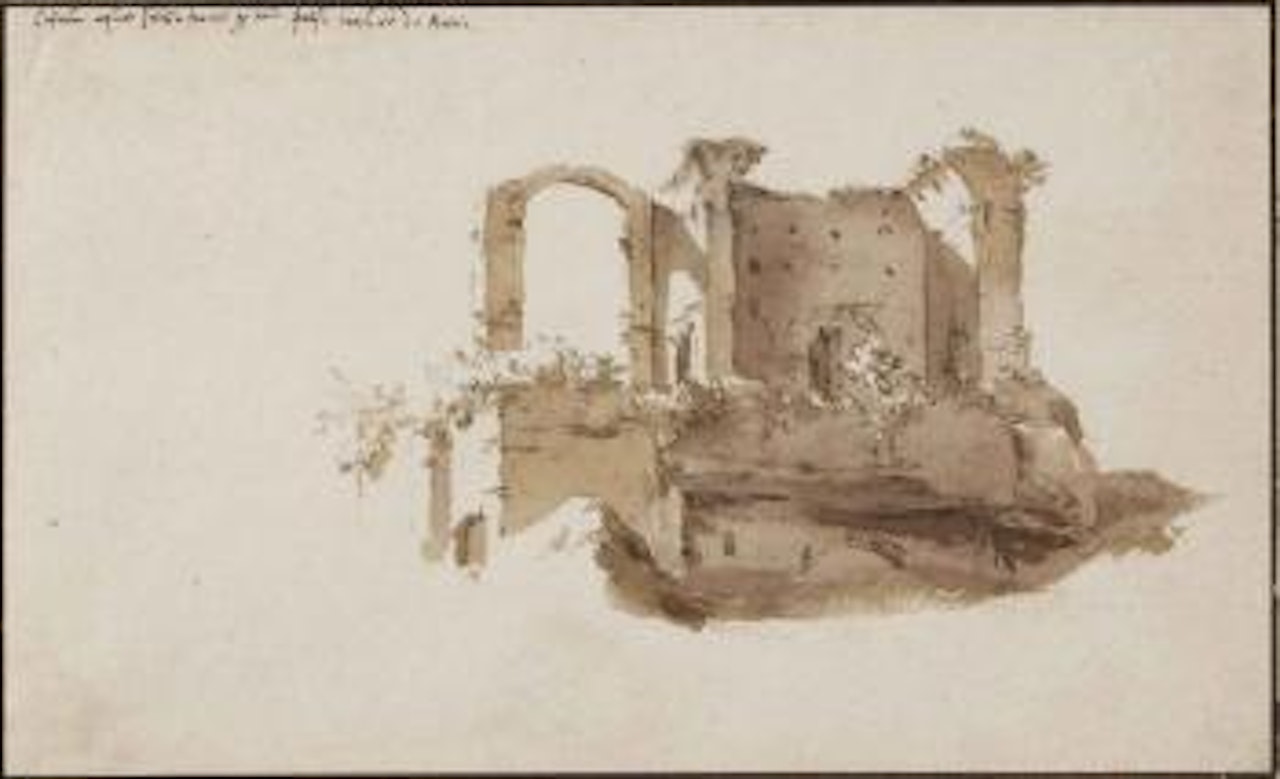 View of the Temple of Marius, Rome by Jan de Bisschop