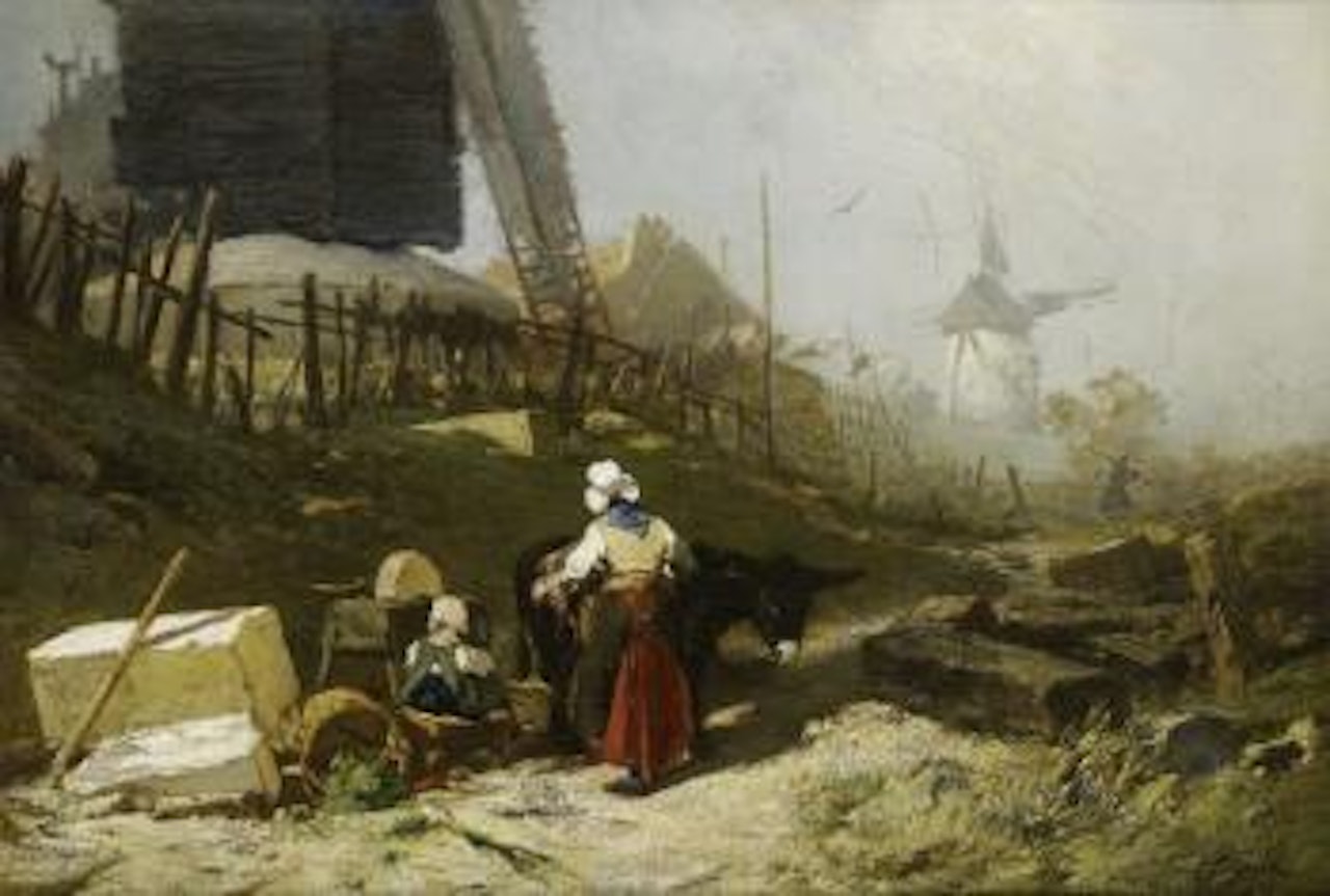 Les moulins a Montmartre apres l'effrondrement de la butte by Victor Pierre Huguet
