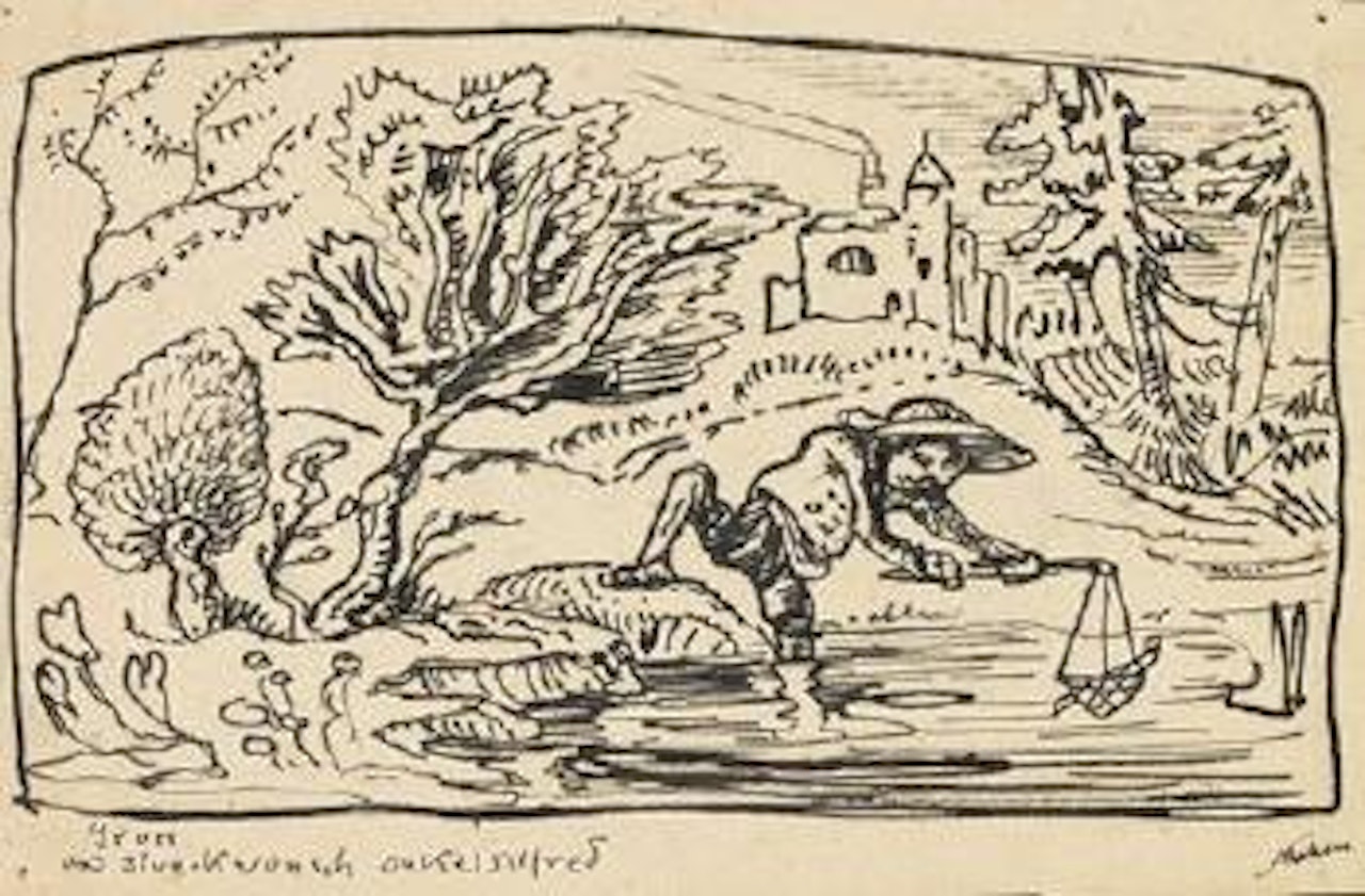 Junge beim Fischen by Alfred Kubin