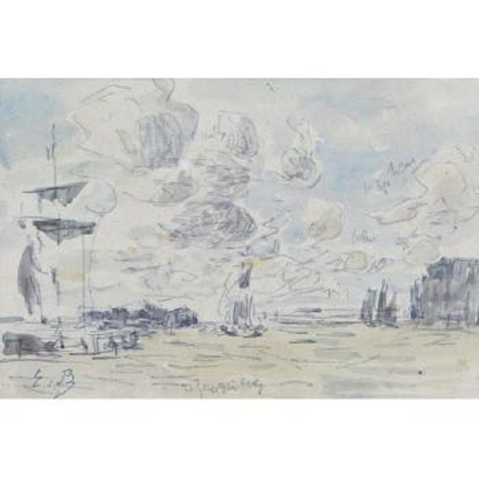 Bateau en mer by Eugène Boudin