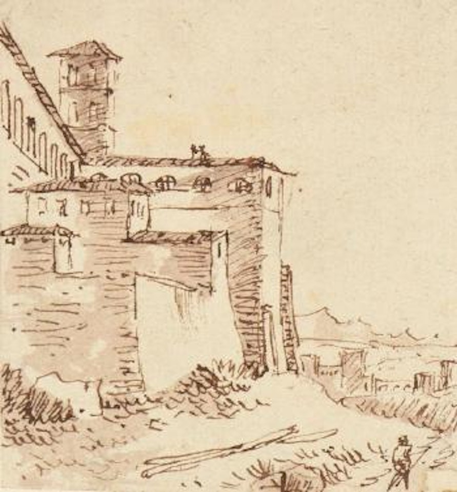 Vue d'un village italien by Victor Jean Nicolle