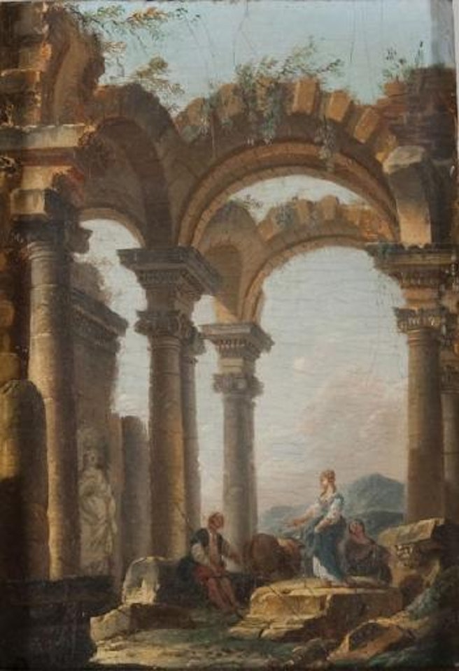 Personnages dans des ruines antiques by Pierre Antoine Demachy