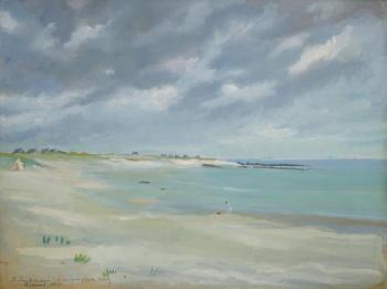 La plage à Lesconil en Bretagne by Zinaida Serebriakova