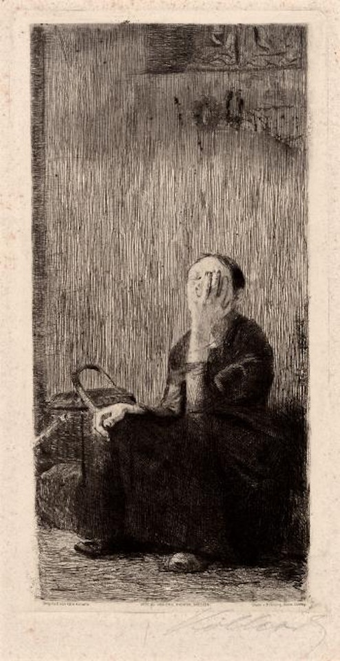 An der Kirchenmauer by Kathe Kollwitz