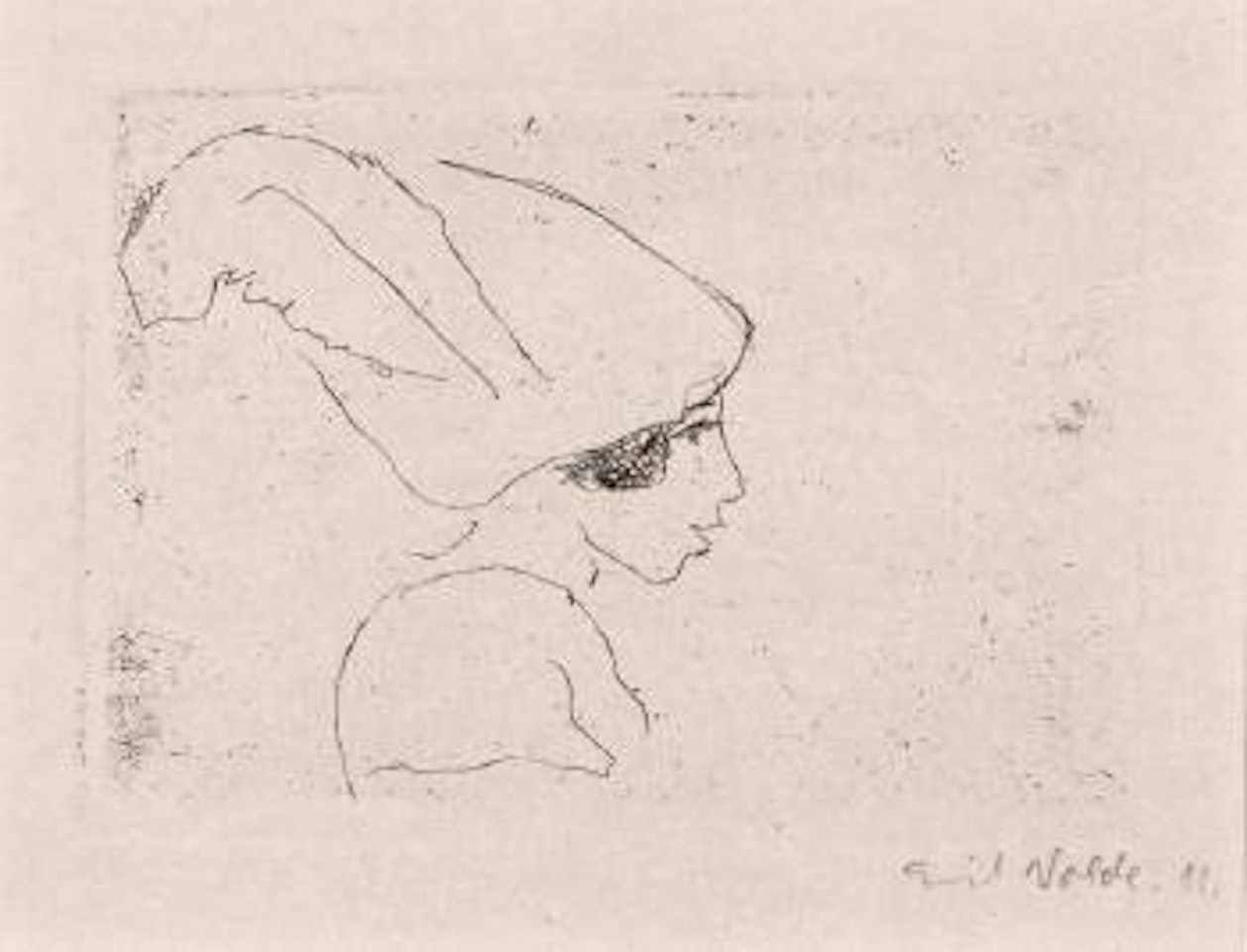 Mädchenprofil by Emil Nolde