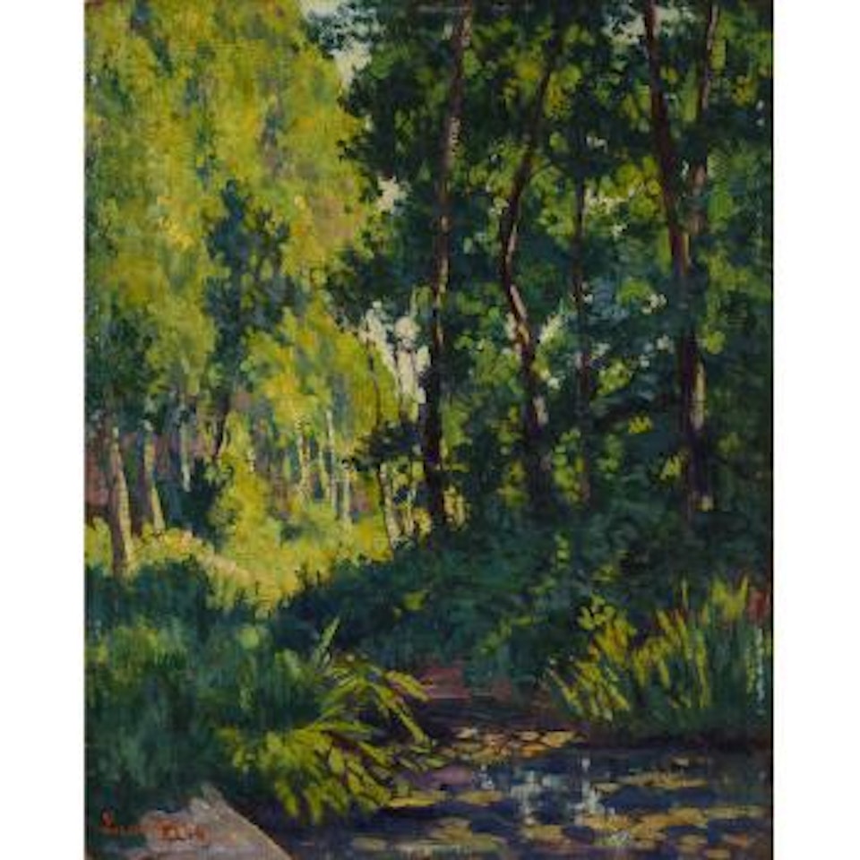 Bords de la rivière dans un sous bois by Maximilien Luce